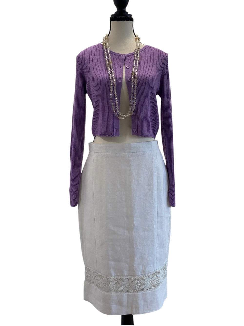 100% linen Sandra Angelozzi pencil skirt Size 36 EUC